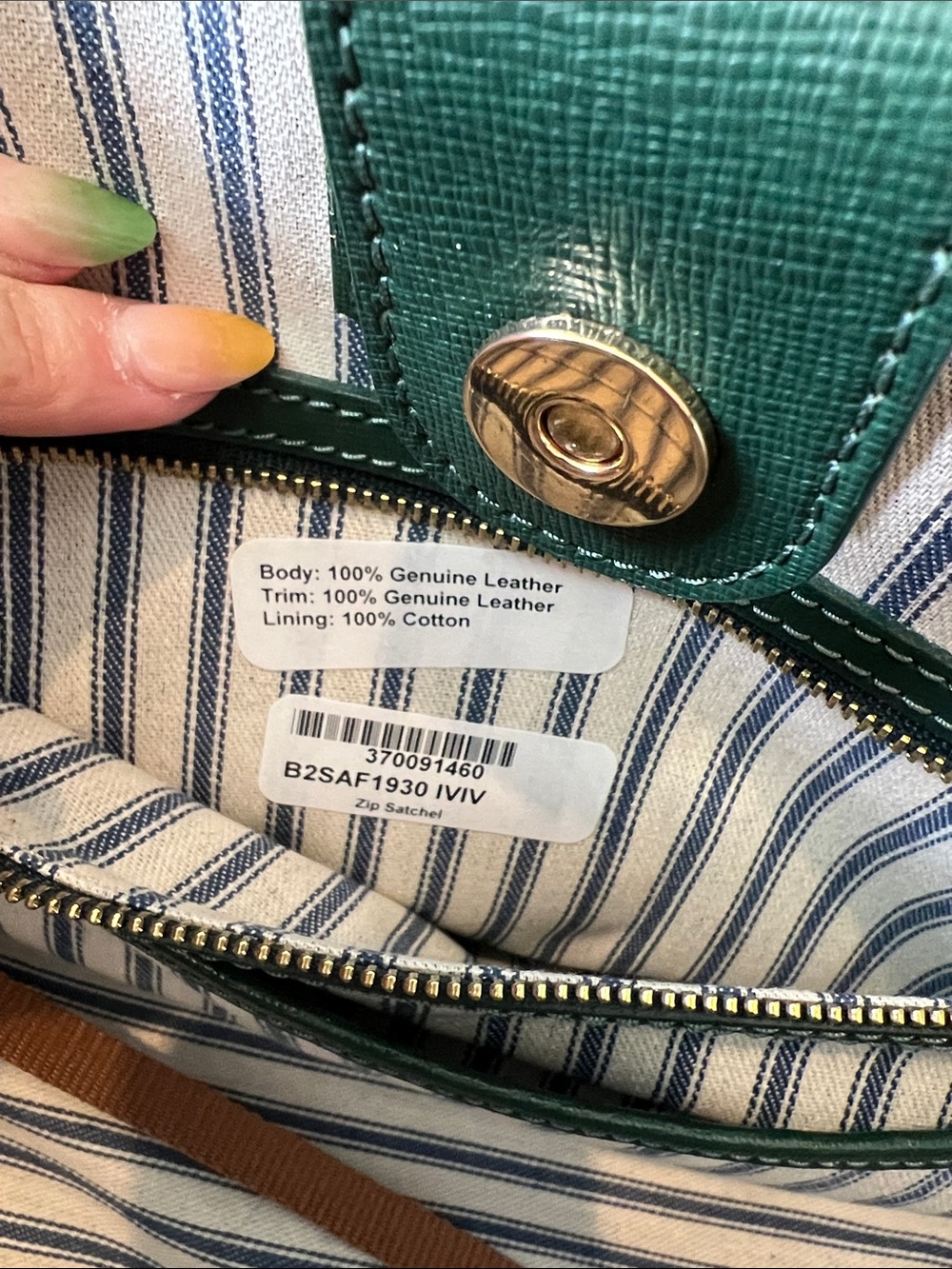 Dooney & Bourke Forest Green Leather Tote with Matching Wallet - Picture 7 of 8